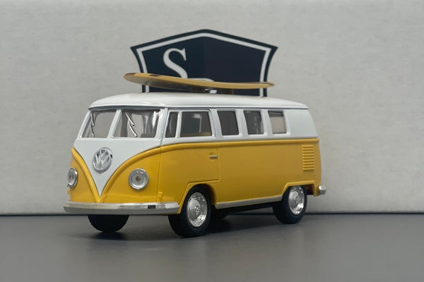 Volkswagen Classical Bus with Surfboard - Kinsmart 1:32 Diecast