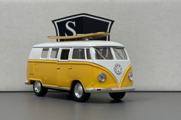 Volkswagen Classical Bus with Surfboard - Kinsmart 1:32 Diecast