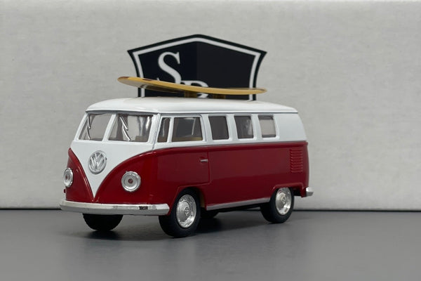 Volkswagen Classical Bus with Surfboard - Kinsmart 1:32 Diecast