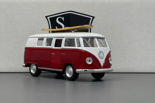 Volkswagen Classical Bus with Surfboard - Kinsmart 1:32 Diecast