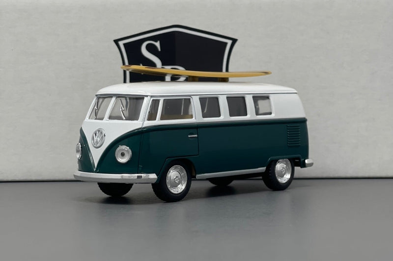 Volkswagen Classical Bus with Surfboard - Kinsmart 1:32 Diecast