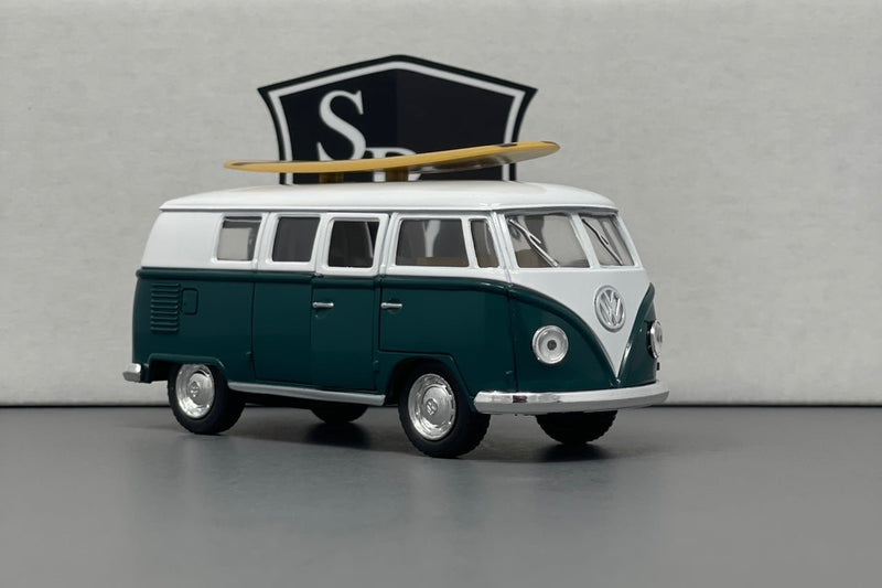 Volkswagen Classical Bus with Surfboard - Kinsmart 1:32 Diecast