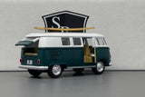 Volkswagen Classical Bus with Surfboard - Kinsmart 1:32 Diecast