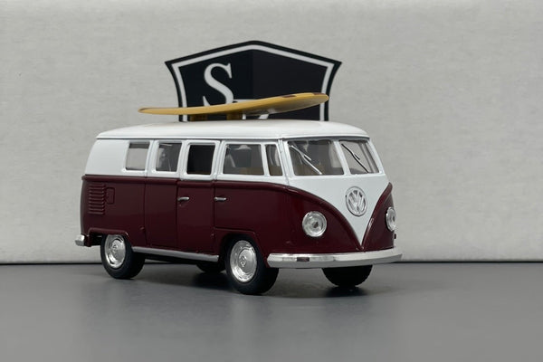 Volkswagen Classical Bus with Surfboard - Kinsmart 1:32 Diecast