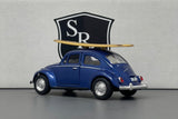 Volkswagen Classical Beetle with Surfboard - Kinsmart 1:32 Diecast