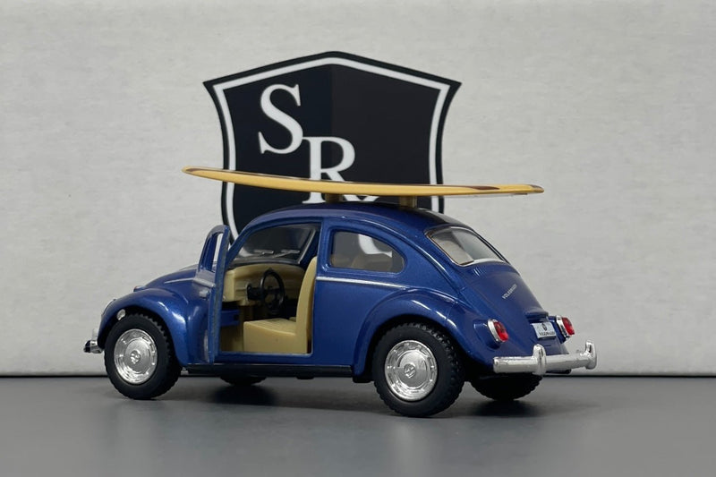 Volkswagen Classical Beetle with Surfboard - Kinsmart 1:32 Diecast