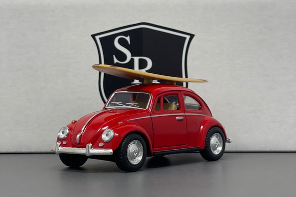 Volkswagen Classical Beetle with Surfboard - Kinsmart 1:32 Diecast