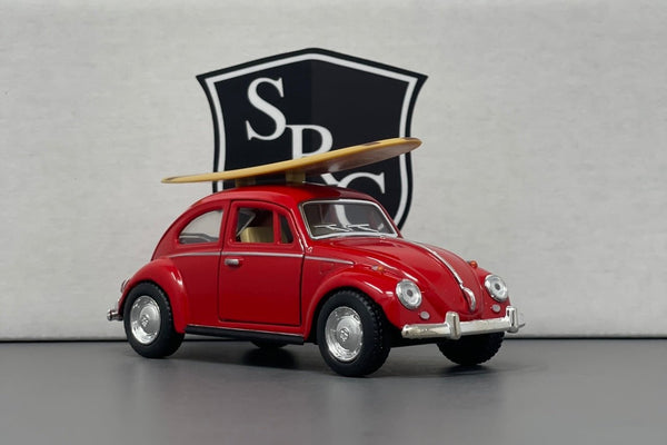 Volkswagen Classical Beetle with Surfboard - Kinsmart 1:32 Diecast