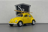 Volkswagen Classical Beetle with Surfboard - Kinsmart 1:32 Diecast