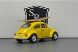 Volkswagen Classical Beetle with Surfboard - Kinsmart 1:32 Diecast